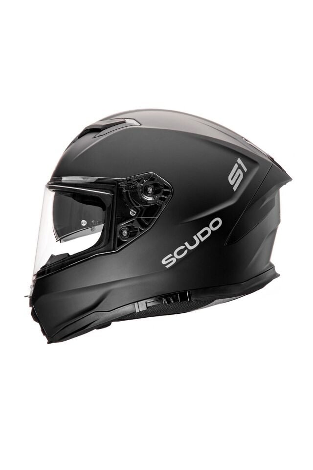Scudo S1 Full Face Kapalı Güneş Vizörlü Motosiklet Kaskı Ece 22.06 Sertifikalı Mat Siyah