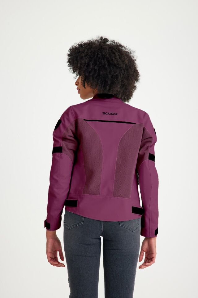 Paris Mor Yazlık Fileli Kadın Motosiklet Montu