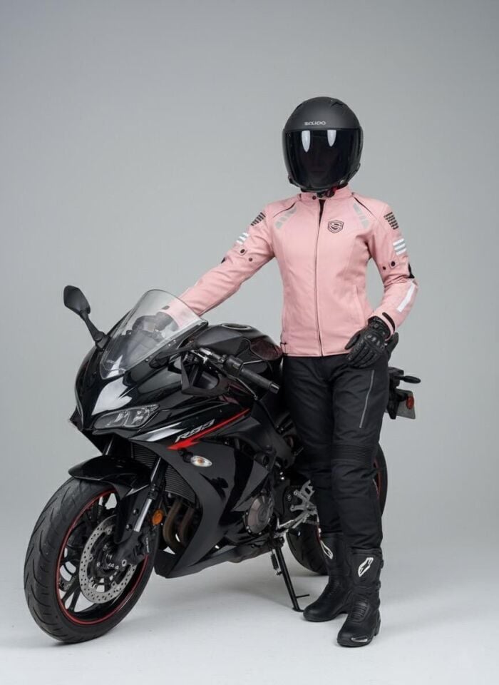 Scudo Lyon Pembe 4 Mevsim Kadın Motosiklet Montu