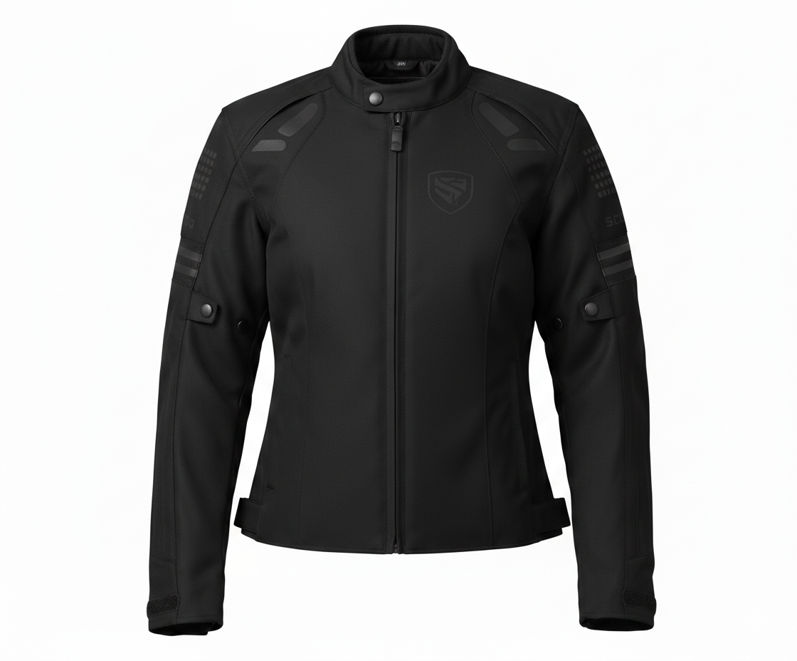 Lyon Siyah 4 Mevsim Kadın Motosiklet Montu