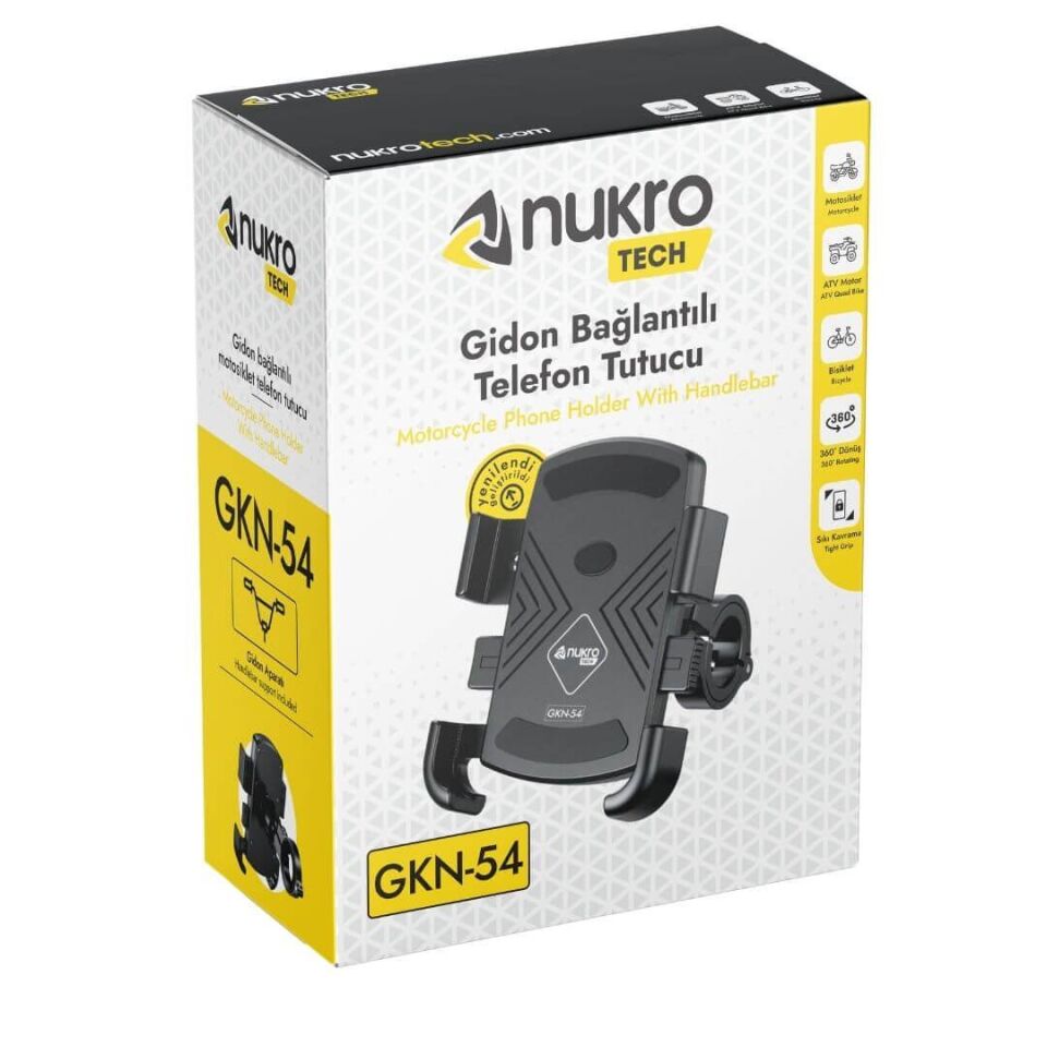 Nukrotech GKN54 Gidon Bağlantılı Telefon Tutucu