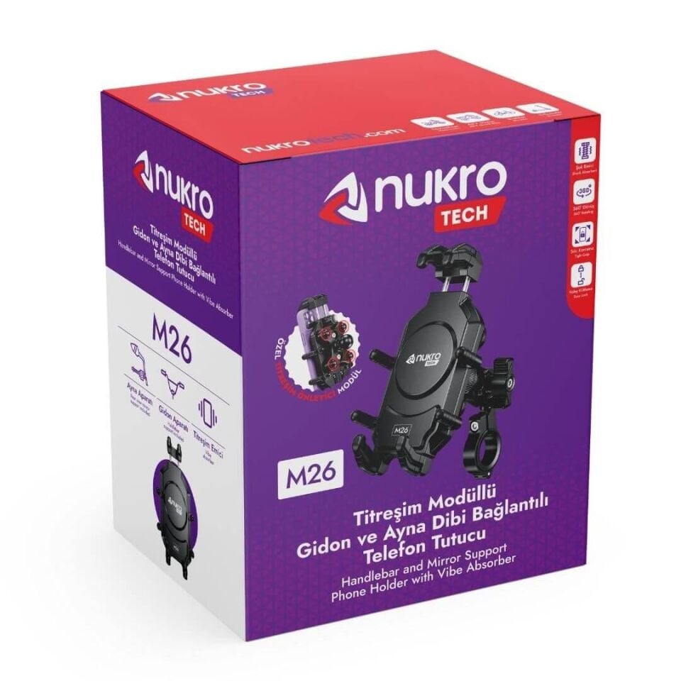 Nukrotech M26 Titreşim Modüllü Telefon Tutucu