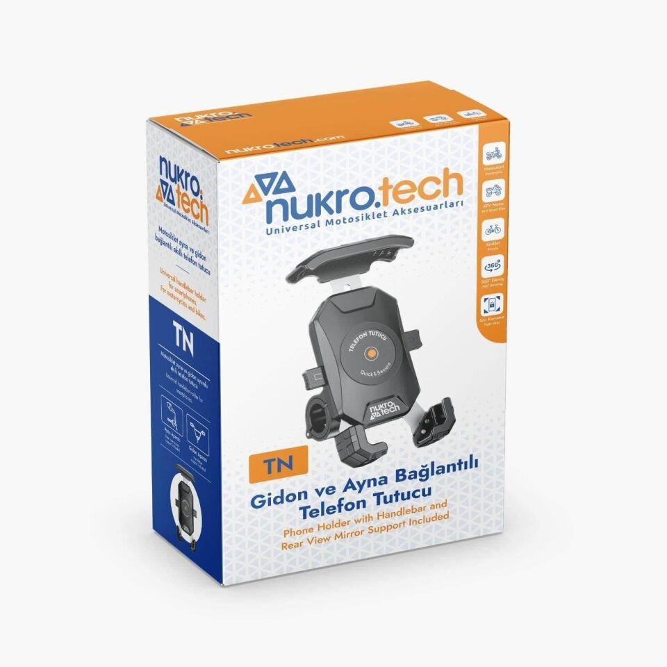 Nukrotech TN Motosiklet Telefon Tutucu